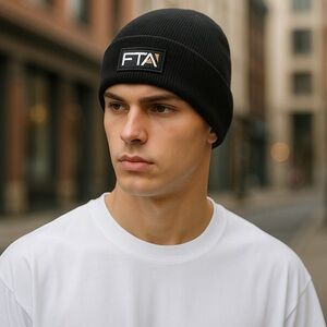 FTA Full Throttle Beanie Cap Classic Skull Fit Knit Hat in Black Unisex